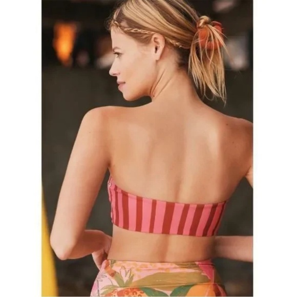 NWT Farm Rio Striped Off The Shoulder Convertible Bandeau Bikini Top - Picture 2 of 8